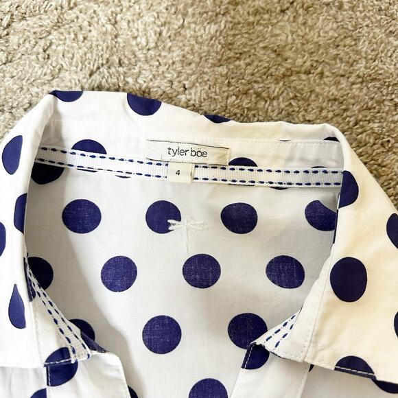 Tyler‎ Boe Polka Dot Button Front Top Womens Size 4 - Picture 5 of 6